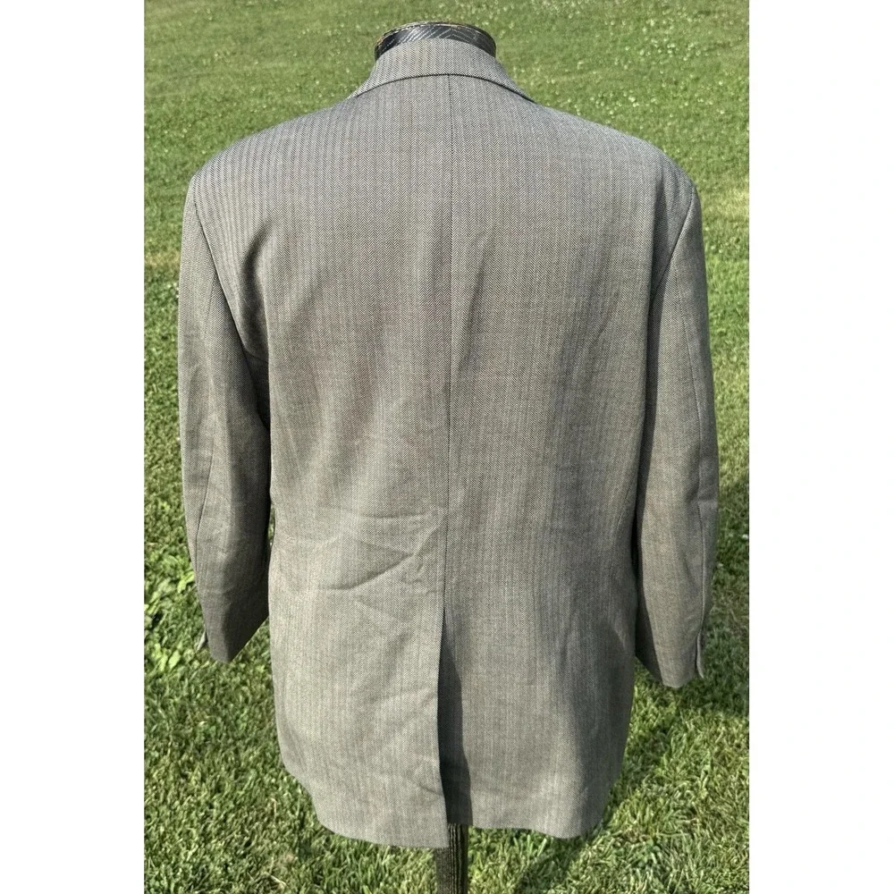 Lauren Ralph Lauren Blazer Mens 44R Gray Wool Herringbone Tweed Sport Coat